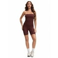 thumbnail image 5 of Unique Bargains Women's Tube Top Shapewear Bodysuit Mid Thigh Jumpsuit L Coffee, 5 of 6