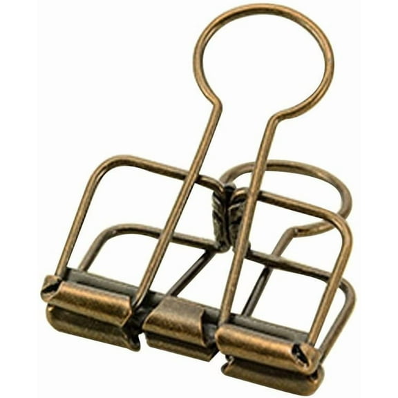 Color Hollow Out Paper Binder Clip Invoice Bill Clip Office Supplies Pack of 10 (M, Bronze)