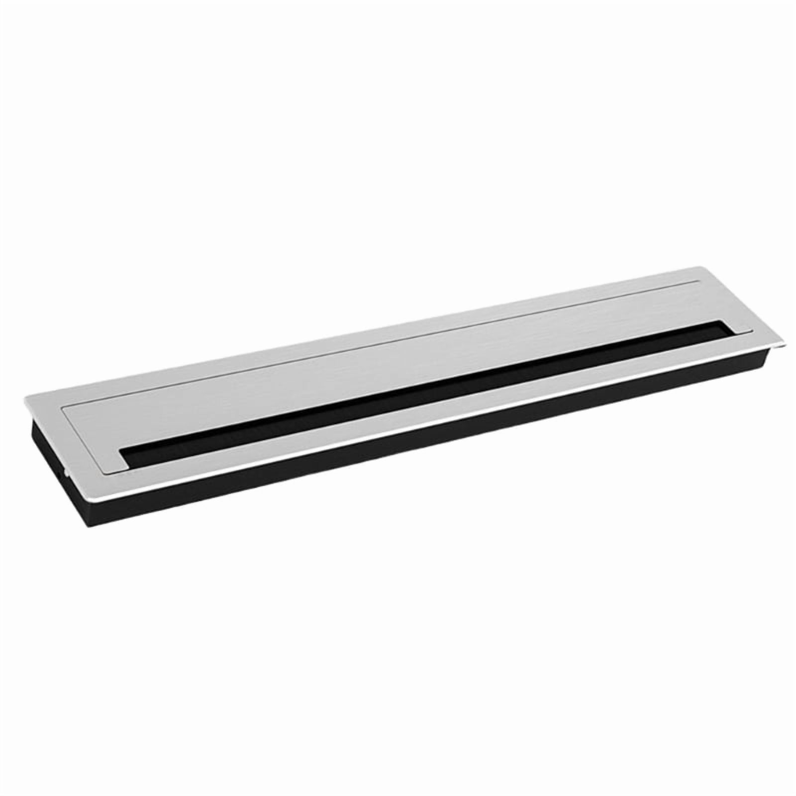 Aluminum Desk Cable Management Grommets with Brush Rectangular Metal Cord Hole Cover Upgrades for Office Computer Table