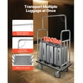 thumbnail image 4 of KFFKFF Guest Baggage Trolley, Supports up to 1200 LBS, Polished Stainless Steel Bellhop's Trolley, Servant Cart featuring Grey Carpeted Platform and 8-inch Rubber Tyres, 4 of 9