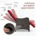 thumbnail image 3 of HOMREST Outdoor Recliner Chair for Patio,Patio Recliner Chair with Flip-up Table & Removable Cushion,  Wine Red, 3 of 7