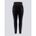 thumbnail image 6 of Women High Waist Patchwork Leggings Zipper Pockets Slim Fit Casual Going Out Pants, 6 of 8