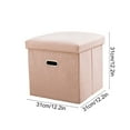 thumbnail image 3 of Folding Ottoman Stool under $5! CQCYD 12 Inch Foldable Storage Ottoman with Handle, Cube Seat with Lid for Living Room Bedroom, Multi-Functional Organizer Stool, 3 of 6