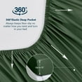 thumbnail image 3 of Simple&Opulence 100% Viscose from Bamboo Cooling Fitted Bottom Sheet Only 1 Piece, 15 Inch Deep Pocket for Mattress, Super Soft and Breathable(Dark Green,Queen), 3 of 6