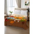 thumbnail image 3 of King Flat Sheet Only Welcome to Our Home Words Soft Microfiber Cooling Bedding Sheets Thanksgiving Maple Leaves Flat Bed Sheet for Hotel,Home Decor, 3 of 9