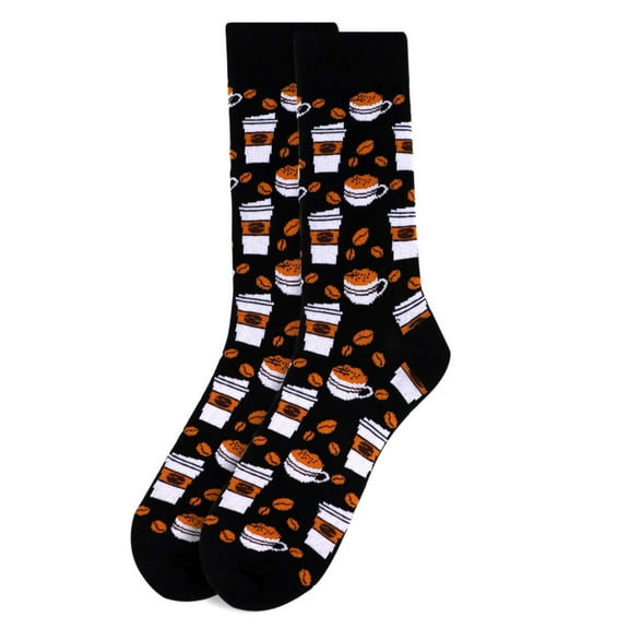 Men's Black Coffee Cups Novelty Socks
