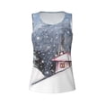thumbnail image 6 of Sigee Watercolor Winter Landscape For Christmas for Women's Workout Tank Top,Running Tank Tops,Sleeveless Gym Clothes, 6 of 8
