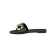 thumbnail image 5 of NOW Square Toe Chunky Gold Tone Chain Adorned Flexible Slide Sandal Black (10), 5 of 6