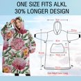 thumbnail image 4 of Oversized Wearable Blanket Hoodie,Pioneer Flower Floral Print Pattern Sherpa Blanket Hoodie with Super Pockets,Super Warm Fuzzy Pullover for Women & Men, 4 of 6