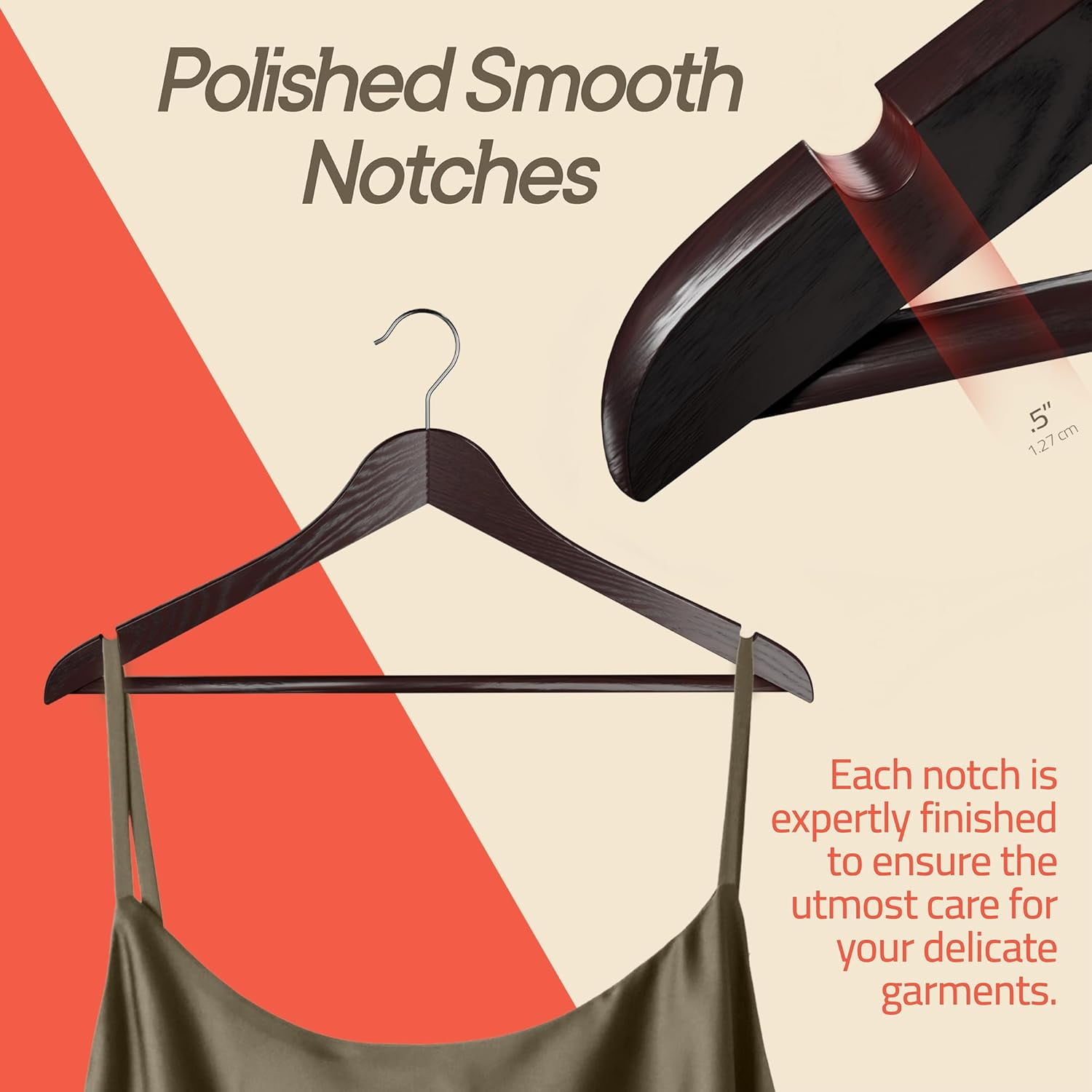 Cherry Wooden Hangers 30 Pack – Heavy-Duty with 360° Swivel Hook, Non-Slip, Pants Bar & Shoulder Grooves - Wooden Hangers for Suits, Jackets, Dresses & Camisoles, Space-Saving and Smooth Finish