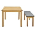 thumbnail image 3 of Modway Syracuse Patio Dining Table and Bench Set in Natural and Gray, 3 of 8