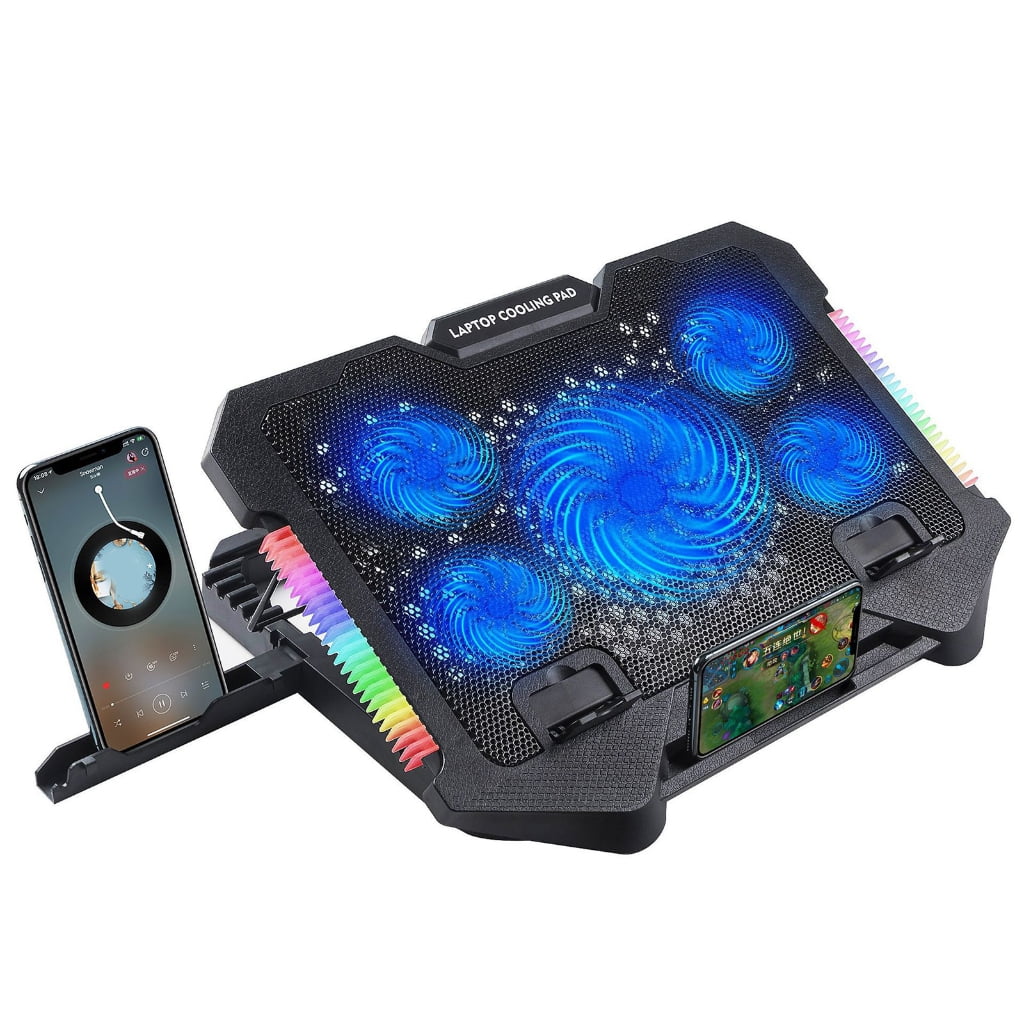 LED Laptop Cooling Pad Gaming Laptop Coolers Laptop Fan Cooling Stand with Quiet Cooling Fan for Laptop 2 USB Port