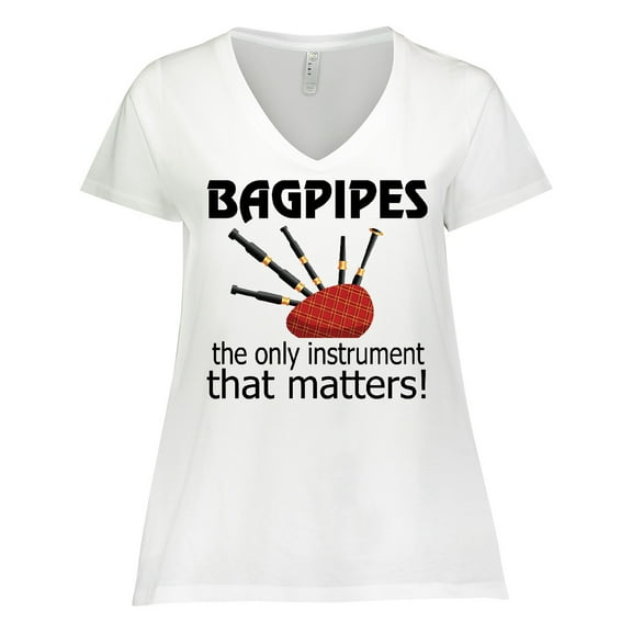 Inktastic Bagpipe Player Funny Music Joke Women's Plus Size V-Neck T-Shirt
