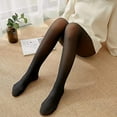 thumbnail image 5 of Winter Thermal High Waist Opaque Tights For Women Fleece Lined Control Top Warm Pantyhose-300g Black -connecting -Black -connecting, 5 of 5