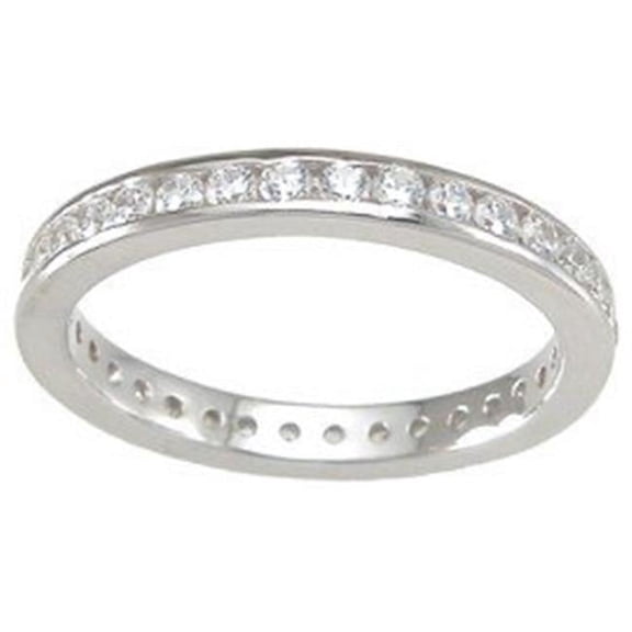 925 Sterling Silver Brilliant Eternity Ring - Size 5