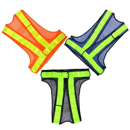 

1pc Fishnet Safety Reflective Vest High Visibility Security Mesh Waistcoat for Cycling Outdoor Construction (Orange)