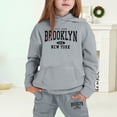 thumbnail image 2 of Tween Outfits for Girls Sets Winter Hoodie Joggers Comfy Casual Kids Print Fall Girls Clothing Sets Grey Size 10-11T, 2 of 4