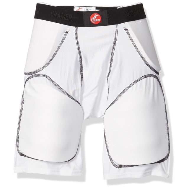 Cramer Classic Girdle de fútbol americano de compresión con 5 almohadillas, blanco, 2XL