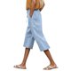 thumbnail image 1 of Pantalones informales para mujer Pantalones cortos con cintura elástica y cordón - Cómodos para el día a día en primavera, verano y otoño, 1 of 6