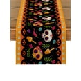 thumbnail image 2 of Yoyauz Table Runner 13"x72" Inch Undead Table Runner Linen Decorative Tablecloth Skull and Bones Table Flag Kitchen Dining Room Table Runner, 2 of 3