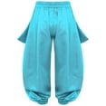 thumbnail image 4 of Linjinx Girls Belly Dance Halloween Pants for Stage Performances Theme Parties Blue 6, 4 of 5