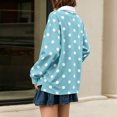 thumbnail image 5 of Evdexr Long Sleeve Shirts for Women Polka Dot Tops Oversized Collar Y22k Polo Shirts Casual Loose Streetwear Rugby Tshirts Light Blue L, 5 of 6