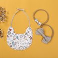 thumbnail image 3 of One opening Baby Flower Print Strappy Burp Cloth+Bowknot Hairband Boys Girls, 3 of 9