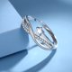 thumbnail image 2 of (Plata) Anillos de plata 925 para niñas para mujer Anillo de circonita Meteor Chop Tamaño ajustable Regalos de cumpleaños y Navidad, 2 of 5