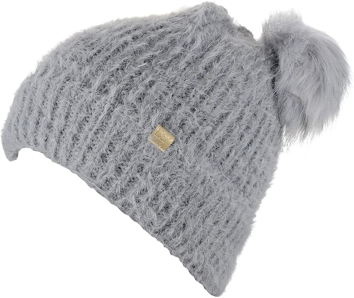 New D&Y Women's Extra Soft Comfy Double Pom Ear Hat Beanie 