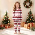 thumbnail image 6 of sdbrld Toddler Kids Fall Pajamas for Boys Girls Christmas Pajama Cute Xmas Graphics Shirt Long Sleeve and PJs Pants Two Piece Sleepwear Outfit Sets Brick Red Sizes 2-3 Years, 6 of 9