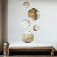 thumbnail image 3 of Designart "Gold and White Abstract" Abstract Painting Metal Wall Art Set of 5 Piece, 3 of 5