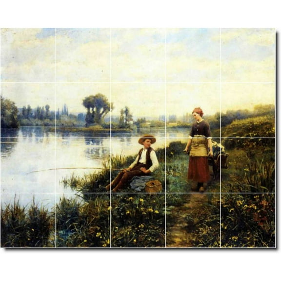 Ceramic Tile Mural-Daniel Ridgway Knight Country Painting 114. 21.25" w x 17" h using (20) 4.25 x 4.25 ceramic tiles