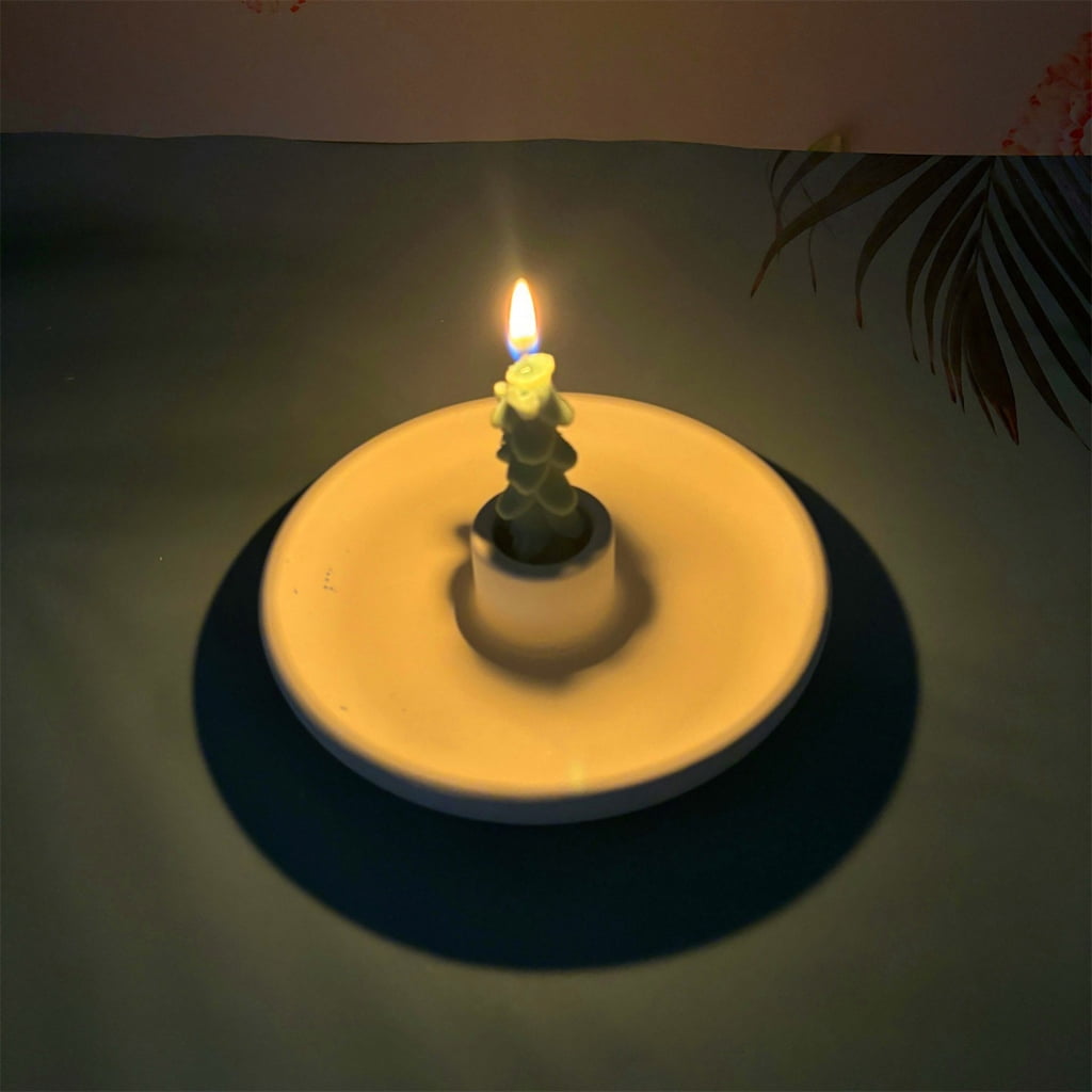 FENOHREFE Unique Round Candle Holders Candle Stand Plaster Mould Round Candle Holder Mold for Enthusiasts and Makers