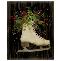 Floral Ice Skates by Beth Albert Christmas Canvas Art Print
