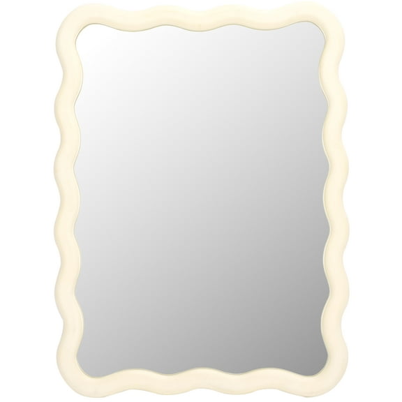 SAFAVIEH Izara 23.6" x 31.5" White Modern Wall Mirror