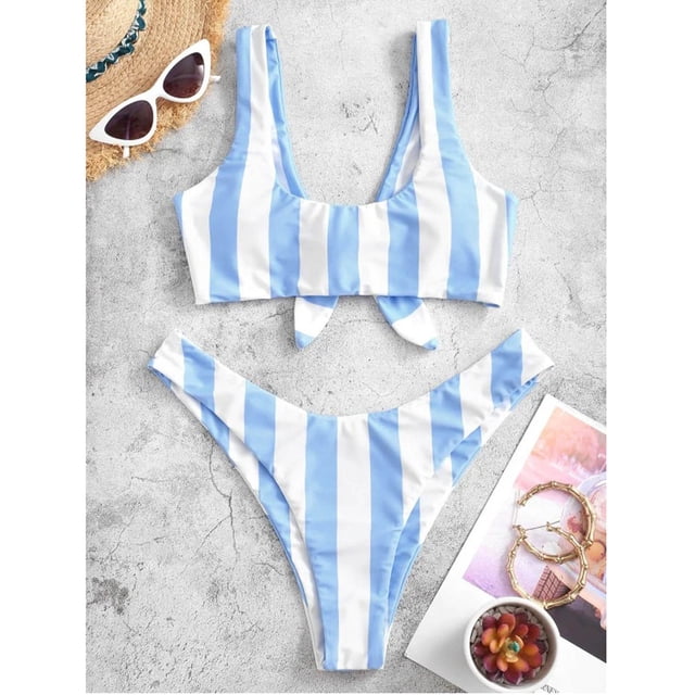 WREESH Women'S Bikini High Waisted Tummy Control Two Piece Swimsuit Swimwear