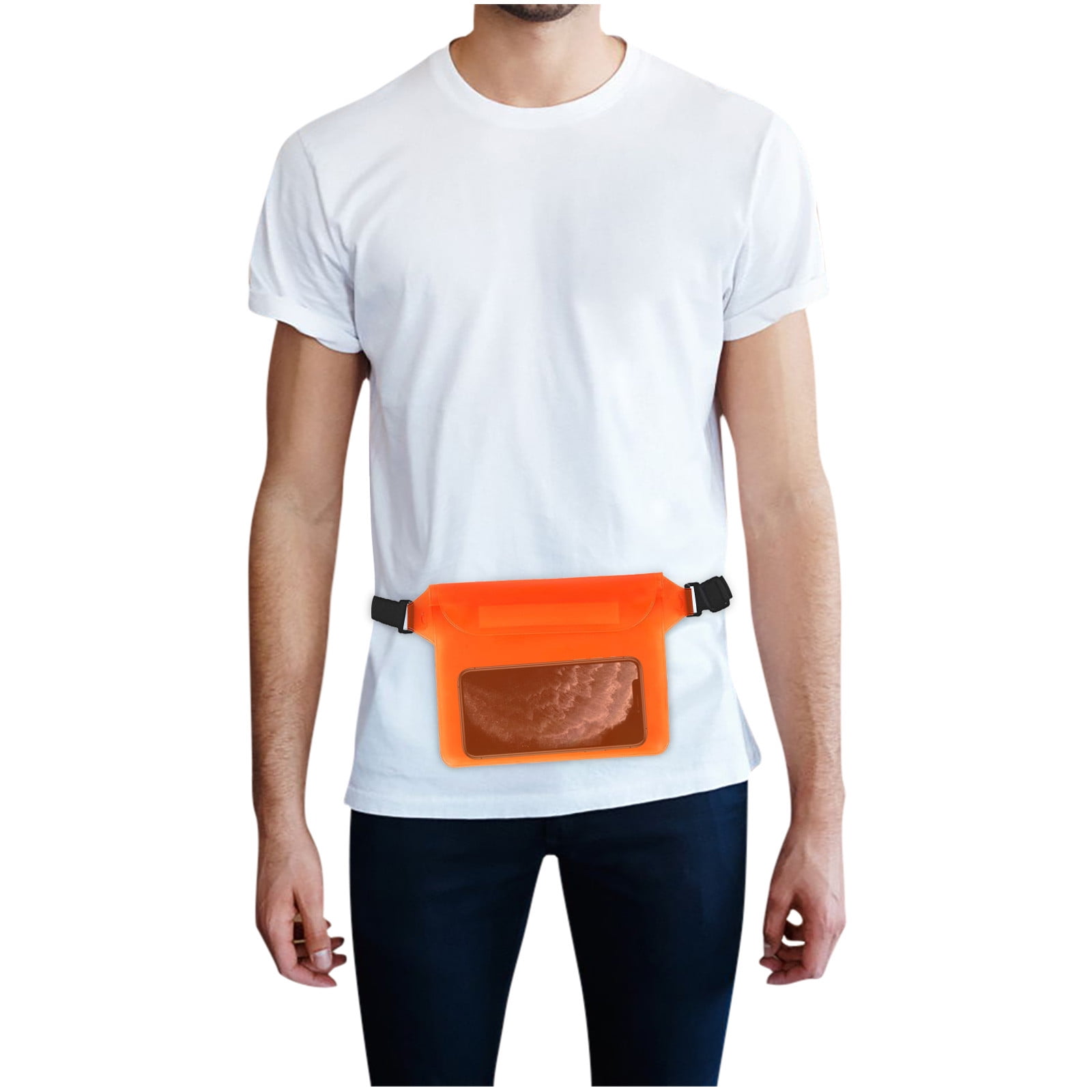 Cheap! Silicone Waterproof Waist Pack for Rafting, Travel, Water Activities, Adjustable Strap Shoulder Bags for Phone & Essentials