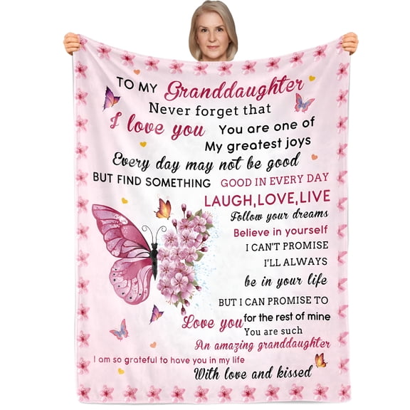 AUQ Granddaughter Gifts from Grandma,Gifts for Granddaughter Birthday Gifts,Birthday Anniversary Graduation Gift for Granddaughter from Grandparents,to My Granddaughter Blanket 40X50in(30"x40")