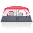 thumbnail image 2 of Hassch 14 Person Camping Tent, 2 Room Family Tent with Carry Bag for Hiking, Picnic, Red & White, 2 of 11