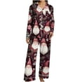 thumbnail image 5 of Tnhcen Women's Christmas Pajama Set Holiday Pajamas Christmas Pajama Set for Women Long Sleeve Pajama Set Loose Fit Sleepwear Button Up Top Winter Pajamas S-3XL, 5 of 5