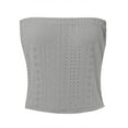 thumbnail image 4 of WTXUE Tank Top Womens Knit Tops Bandeau Top Sleeveless Tops Tube Top Off Shoulder Top Knit Tank Tops for Women Women's Tank Tops Loose Fit Backless Top Beach Tank Tops for Women Short Tank Tops Grey S, 4 of 7