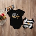 thumbnail image 2 of 3PCS Outfit Set Newborn Toddler Baby Girl Clothes Mini Mama Romper Leg Warmers Bow Headband, 2 of 7