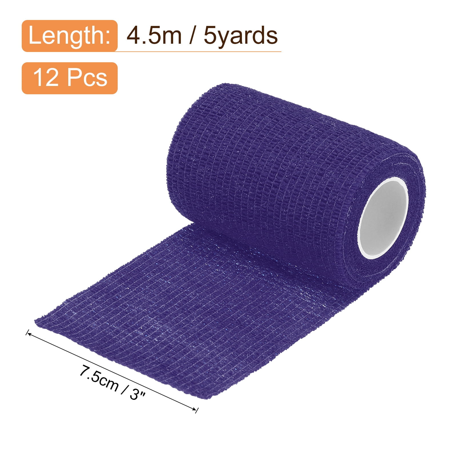 12 Rolls Adhesive Elastic Tape Elastic Bandage,3" x 5 Yards Wrap Stretch Wrist Knee Tape,Dark Purple