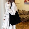 thumbnail image 6 of HUISZJ Retro Suede Shoulder Bag, PU Leather Slouchy Handbag, Large Capacity Tote Bag for Women Travel Work (Black), 6 of 10