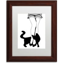 Trademark Fine Art "Black Cat" Canvas Art by Color Bakery White Matte, Wood Frame