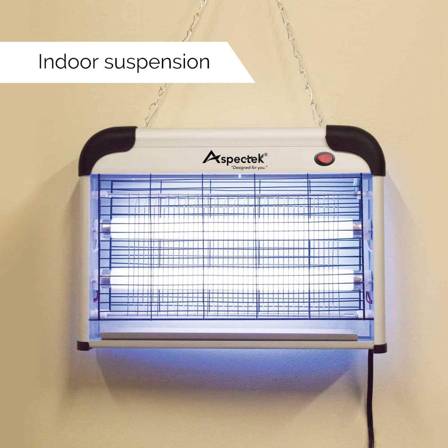 ASPECTEK 20W Bug Zapper, Electronic Indoor Insect Killer, Fly Zapper, Mosquito Killer-Indoor Use Including Free 2 Pack Replacement Bulbs
