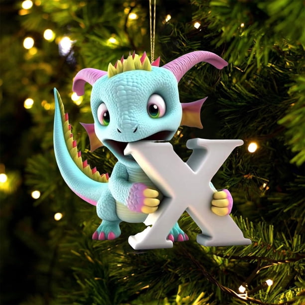 Christmas Acrylic 26 Letter Dinosaur Pendant Letter Dinosaur Party Decoration Pendant
