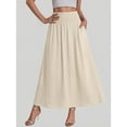 thumbnail image 2 of ZToonmas Women's Elastic High Waist Maxi Skirt A-Line Flowy Skirt with Side Pockets Casual Solid Color Long Skirt, 2 of 4