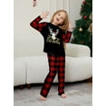 thumbnail image 5 of WIBACKER Kids Christmas Plaid Deer Pajamas Long Sleeve Holiday Pjs Set Toddler Boys Girls Xmas Jammies 2-14 Years, 5 of 10