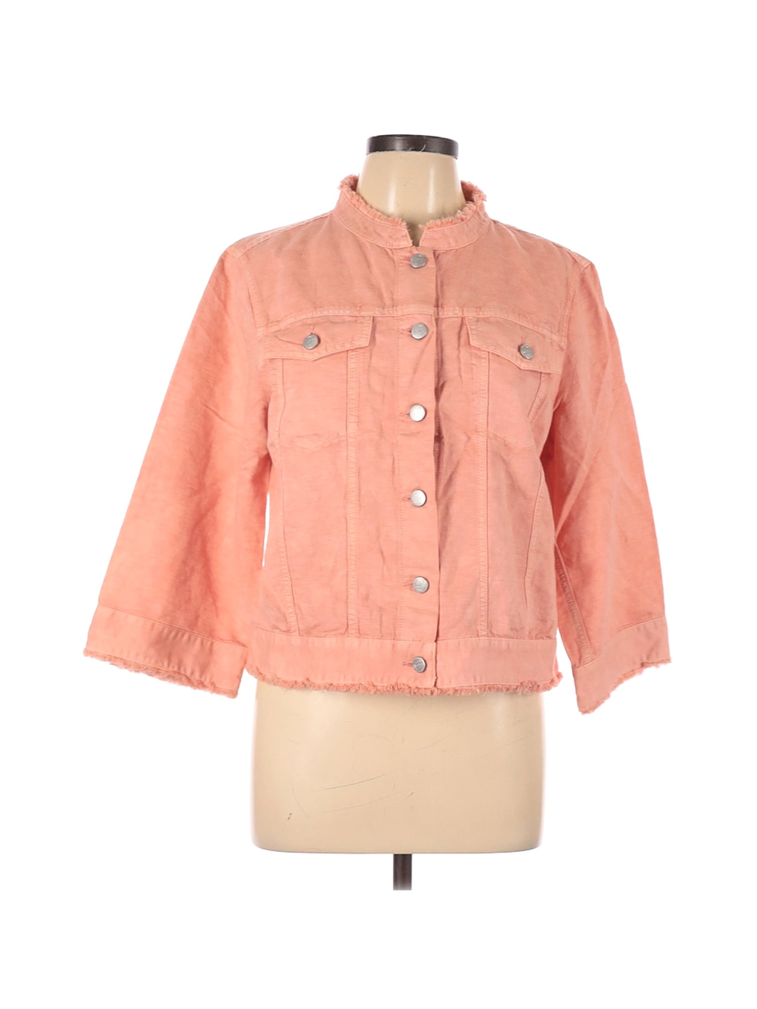 loft pink denim jacket